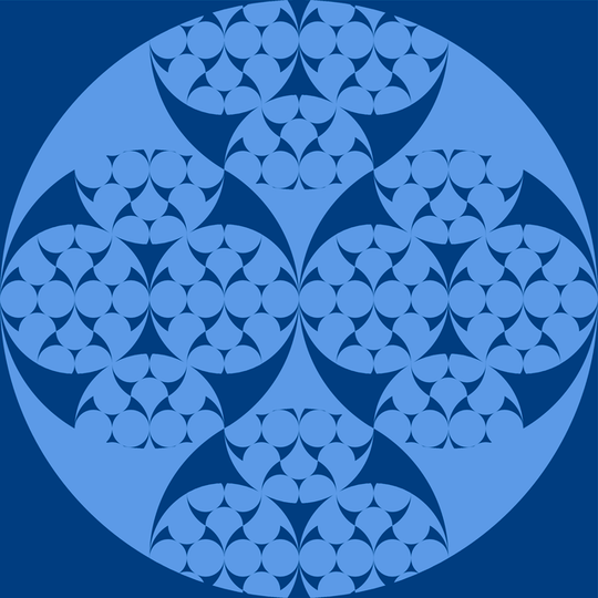 640x640 color circle fractal, depth==4