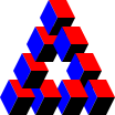 A PNG rendering of the above SVG code for Reutersvärd's Triangle