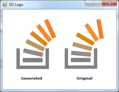 Generated logo and the original StackOverflow logo