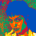 Angelina Jolie 75x75 in Rubiks cube colors / Fair Use