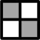 Top left, bottom right pixels nonzero