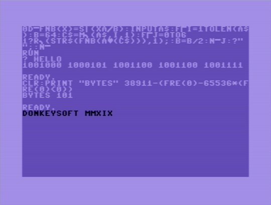 C64 converting PETSCII to Binary