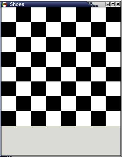 Chessboard drawn by Ruby with Shoes