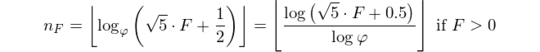 right inverse of Binet's formula