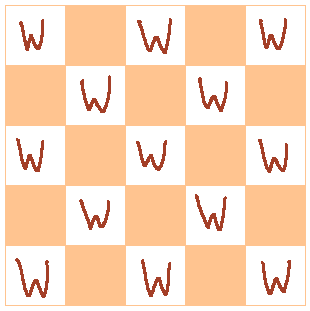 13 wazirs on a 5 × 5 board