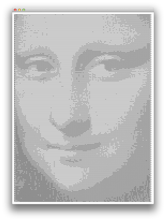 dot matrix style mona lisa