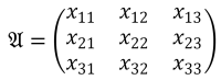 matrix from (1,1) to (3,3)