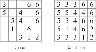 sample fillomino puzzle