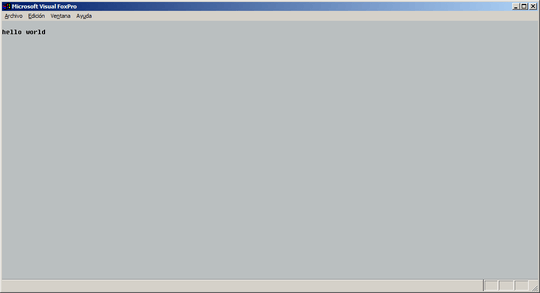 Hello world in VFP
