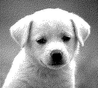 Dithered picture of puppy