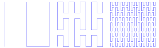 Three iterations of the Peano curve