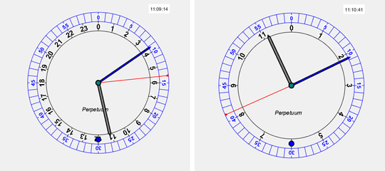 Example of MATLAB watch with 24 and 12 hour dials