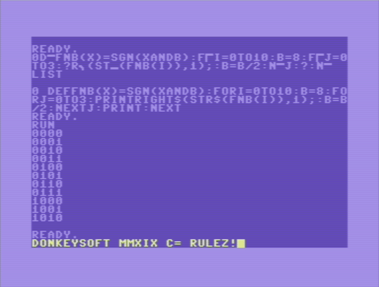 C64 counting in nybbles