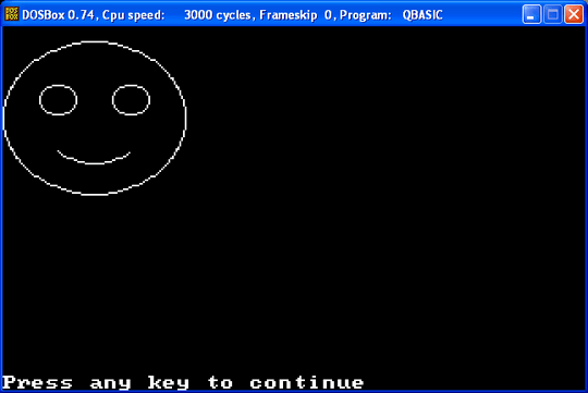 QBasic graphical smiley optimized