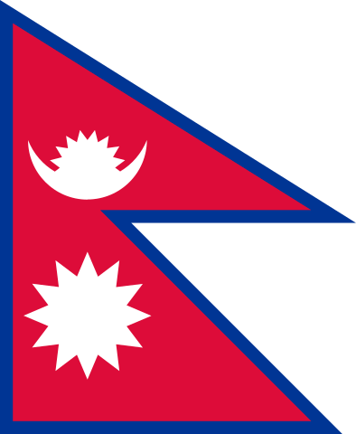 image of the flag of Nepal from Wikimedia Commons