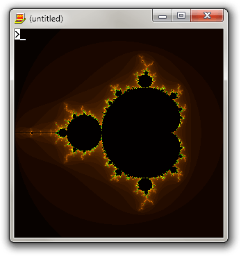 The generated Mandelbrot set