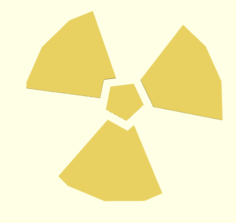 A low-poly radiation symbol