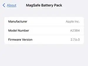 How to verify Apple MagSafe Battery Pack firmware version