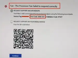 Dell Latitude 5310 - The Processor Fan failed to respond correctly