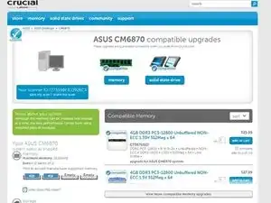 How to Upgrade RAM Memory On Your ASUS CM6870 Desktop PC and Run BIOS Upgrade