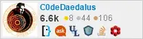 profile for C0deDaedalus on Stack Exchange, a network of free, community-driven Q&A sites