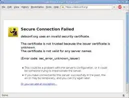 Secure Connection Failed
