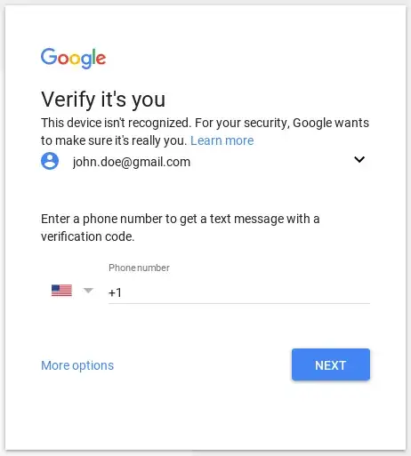 Google Sign In Form
