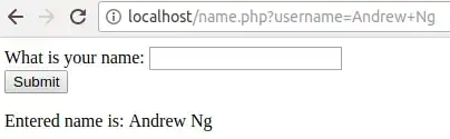 welcome page with sample name, not malicious input