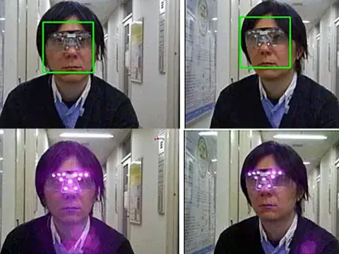 Picture of a man with infrared LED glasses