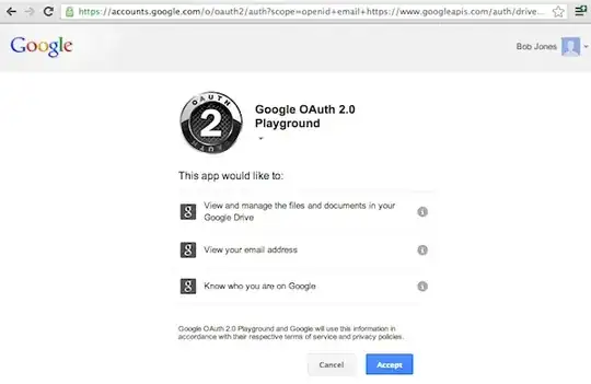 OAuth2 consent screen example from the google developers documentation website