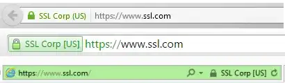 EV cert browser address bar