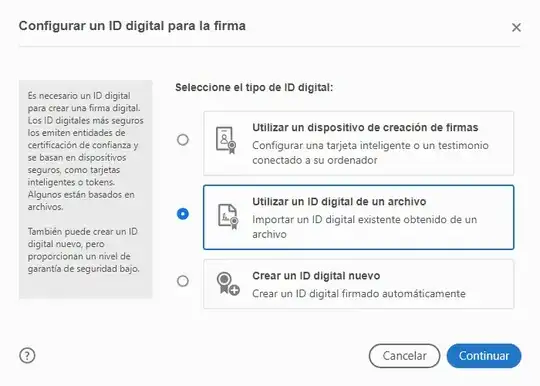 Importing ID to sign from PKCS12 file