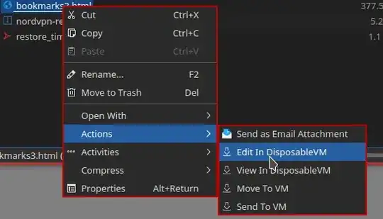 Disposable VM context menu