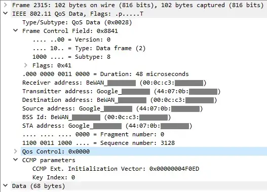 Wireshark: details of a datagram