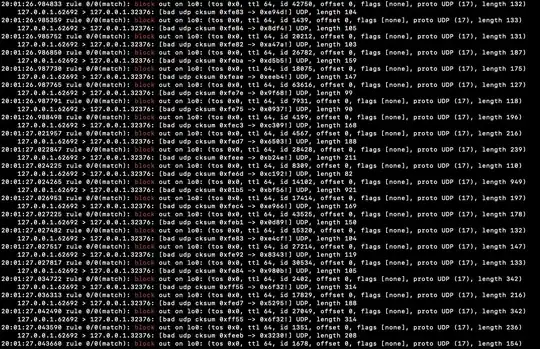Bad checksum destination 127.0.0.1:32376
