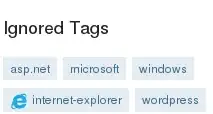 Ignored Tags: asp.net, microsoft, windows, internet-explorer, wordpress