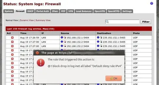 Firewall Log screenshot