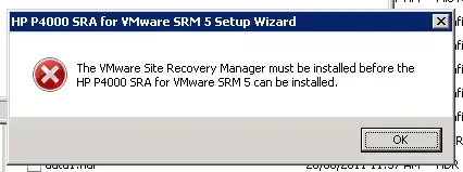 The VMware Site Recovery Manager must be installed before the HP P4000 SRA for VMware SRM 5 can be installed.