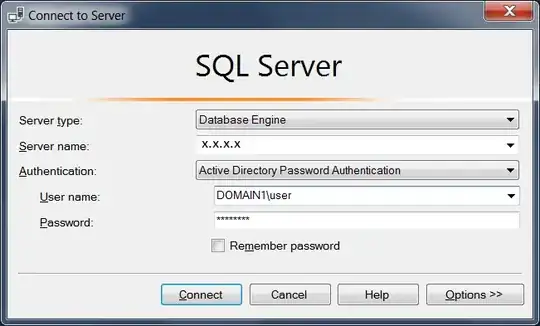 SQL Server Login Screen