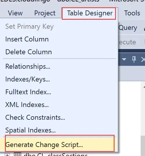 SSMS click Table Designer, Generate Change Script