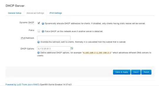 LuCI DHCP configuration