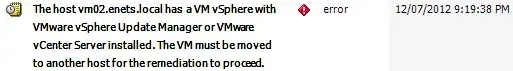 The host vm02.enets.local has a VM vSphere with VMware vSphere Update Manager or VMware vCenter Server installed. The VM must be moved to another host for the remediation to proceed.