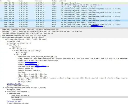 Communication between NAS and domain server