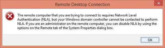 Remote Desktop Connection: The remote computer that you are trying to connect to requires Network Level Authentication (NLA), but your Windows domain controller cannot be contacted to perform NLA. If you are an administrator on the remote computer, you can disable NLA by using the options on the Remote tab of the System Properties dialogue box.