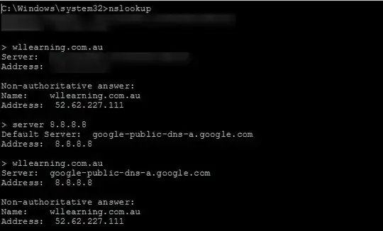 NSlookup using local and Google DNS servers