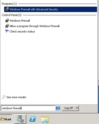 Firewall in Start Menu