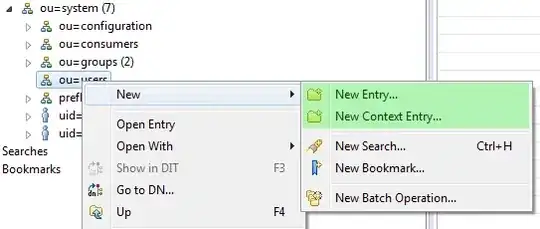 A screenshot showing the choice between New Entry and New Context Entry in Apache Directory Studio