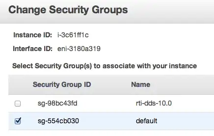 Select Security groups
