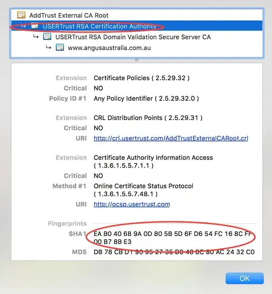 Browser refresh includes new SSL certificate chain.