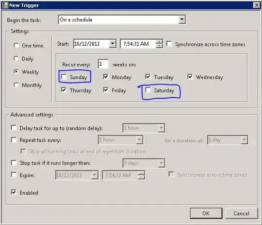 Screenshot for the Task Scheduler Trigger window pane